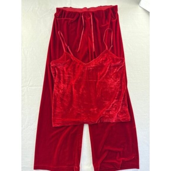 Vintage Velour PajamaGram Womens Red Pajama Set XL - Picture 1 of 8